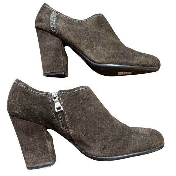 Prada Brown Suede Ankle Bootie 37 - Picture 5 of 9